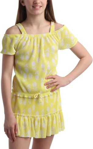 Girls' Skirt Set - 2 Piece Top and Scooter Skort - Cute Summer Fashion Outfit for Girls (7-12) in Saudi Arabia