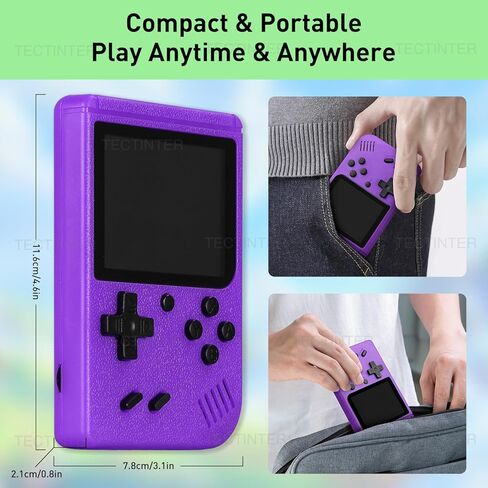 وحدة تحكم ألعاب محمولة مع 500 FC Games - وحدة تحكم ألعاب ريترو - وحدة تحكم ألعاب فيديو محمولة، شاشة LCD 3.0 بوصة (أزرق) in Kuwait