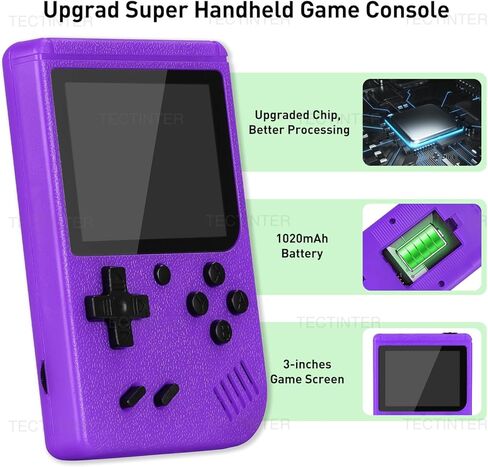 وحدة تحكم ألعاب محمولة مع 500 FC Games - وحدة تحكم ألعاب ريترو - وحدة تحكم ألعاب فيديو محمولة، شاشة LCD 3.0 بوصة (أزرق) in Kuwait