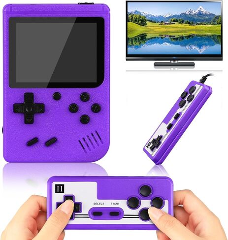 وحدة تحكم ألعاب محمولة مع 500 FC Games - وحدة تحكم ألعاب ريترو - وحدة تحكم ألعاب فيديو محمولة، شاشة LCD 3.0 بوصة (أزرق) in Kuwait