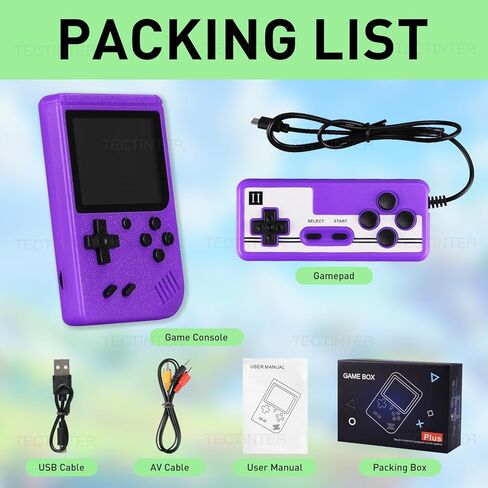 وحدة تحكم ألعاب محمولة مع 500 FC Games - وحدة تحكم ألعاب ريترو - وحدة تحكم ألعاب فيديو محمولة، شاشة LCD 3.0 بوصة (أزرق) in Kuwait