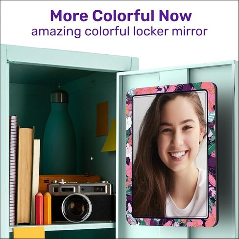 Locker Mirror Magnetic for School and Office, with Strong and 100% Magnetic Mirror for Locker, Magnetic Locker Mirror with Colorful Design, 1 Pack, Absolutely Reliable Locker Accessories in Saudi Arabia