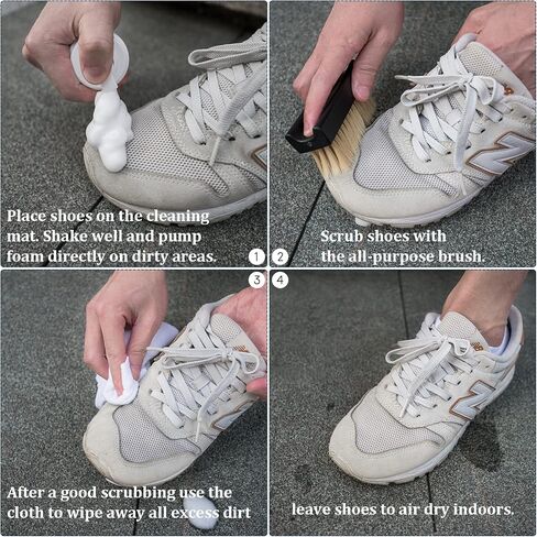 Shoes Cleaner for White Shoe, Sneakers, Leather Shoes, Suede, Tennis shoe cleaner - Shoes cleaning kits - Shoe care kits - Stain remover - Conditioner Bottle - Leather cleaner in Saudi Arabia