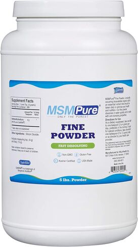 Kala Health MSMPure Fine Powder, 8.8 oz, Fast Dissolving Organic Sulfur Crystals, 99% Pure Distilled MSM Supplement, Made in USA in Saudi Arabia