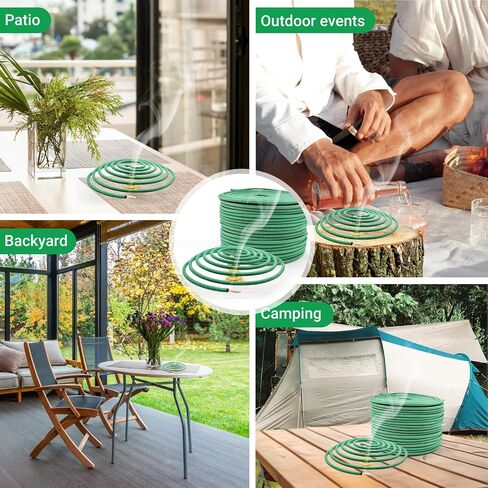 Citronella Incense coils, Made from Natural Plants, Suitable for Outdoor, Living Room, Terrace use (48 coils and 2 Coil Holders) in Saudi Arabia