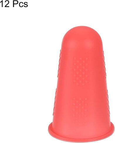 uxcell Silicone Finger Protectors, Anti-Slip Finger Cover, Finger Tips for Sewing, Sorting Paper, Red, Large Size, 12 Pcs in Saudi Arabia