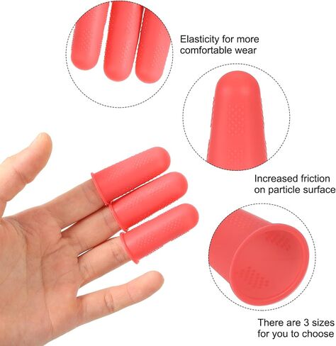uxcell Silicone Finger Protectors, Anti-Slip Finger Cover, Finger Tips for Sewing, Sorting Paper, Red, Large Size, 12 Pcs in Saudi Arabia