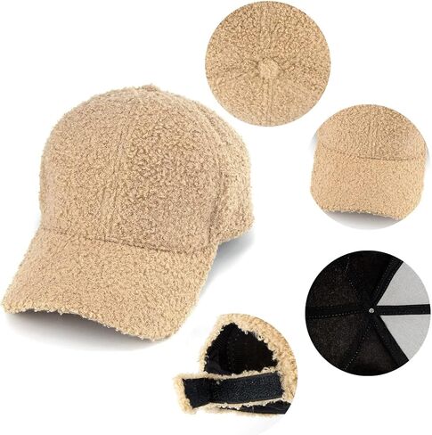 Mealah Winter-Warm Baseball-Hat for Womens Faux-Lamb-Wool Adjustable Baseball Cap in Saudi Arabia