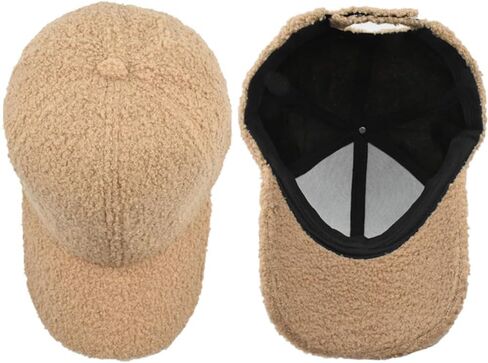 Mealah Winter-Warm Baseball-Hat for Womens Faux-Lamb-Wool Adjustable Baseball Cap in Saudi Arabia