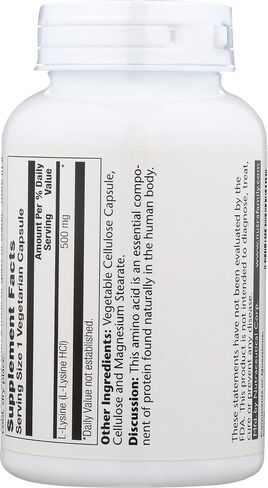 Free-Form L-Lysine 500mg Solaray 120 VegCaps in Saudi Arabia