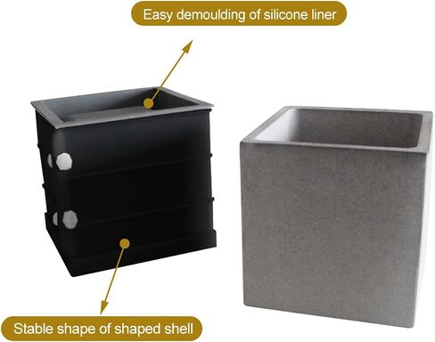 UMXOSM Silicone Molds Concrete Flower Pots, Large Planter Mold Octagonal DIY Pots with Gardening gloves Cement Molds for Succulent in Kuwait