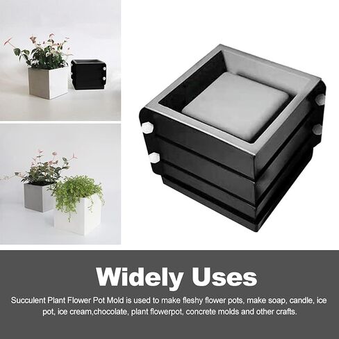 UMXOSM Silicone Molds Concrete Flower Pots, Large Planter Mold Octagonal DIY Pots with Gardening gloves Cement Molds for Succulent in Kuwait