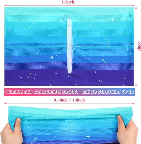 6 Pack Stretchable Book Cover Jumbo Fabric Book Covers Colorful Pattern Print Book Protector Washable Reusable Protective Textbook Cover for Hardcover Textbooks up to 9 x 11 Inch (Dessert Pattern) in Saudi Arabia
