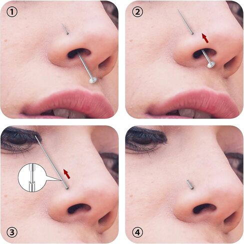 20 جرام 18 جرام 16 جرام دبوس إدخال مستدق للثقب بدون خيوط في الأنف حلقات الشفاه Labret Monroe Medusa Tragus Helix الغضروف أقراط مسمار ثقب المجوهرات هيبوالرجينيك تفتق الإدراج 10 قطعة in Kuwait
