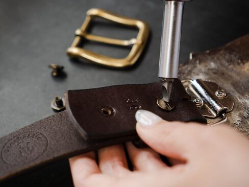 Interchangeable Hand-Stitched Polo Belt - Crafted from full-grain bridle leather in Saudi Arabia