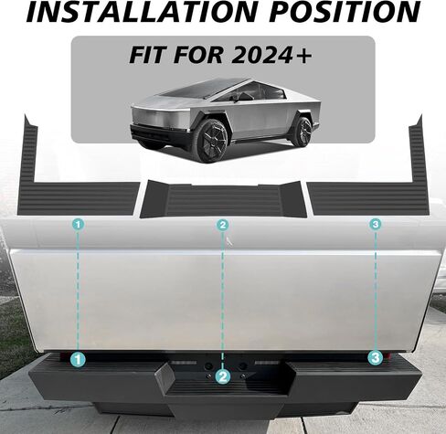 غطاء واقي الباب الخلفي من BestEvMod متوافق مع ملحقات Tesla Cybertruck 2023 2024 لسرير الشاحنة والباب الخلفي وغطاء عتبة الشاحنة وغطاء حماية TPE in Saudi Arabia