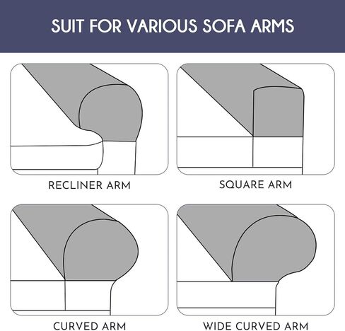 2Pcs Couch Arm Covers, Stretch Armrest Covers for Chairs and Sofas, Soft Stretch Plush Armrest Covers, for Sofa Non Slip(Dark Grey) in Saudi Arabia