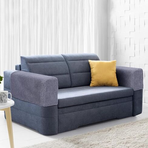 2Pcs Couch Arm Covers, Stretch Armrest Covers for Chairs and Sofas, Soft Stretch Plush Armrest Covers, for Sofa Non Slip(Dark Grey) in Saudi Arabia