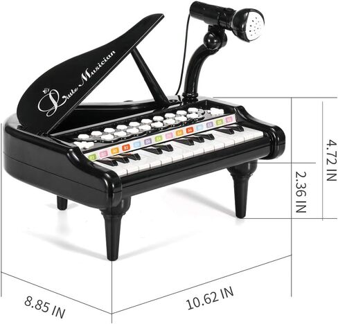 بيانو 31 مفتاحاً باللون الوردي الصغير للبنات مع ميكروفون إلكتروني أورغان لوحة مفاتيح موسيقية للأطفال من BAOLI in Kuwait