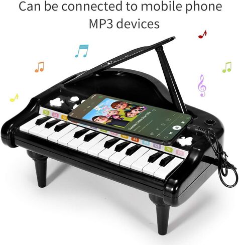 بيانو 31 مفتاحاً باللون الوردي الصغير للبنات مع ميكروفون إلكتروني أورغان لوحة مفاتيح موسيقية للأطفال من BAOLI in Kuwait