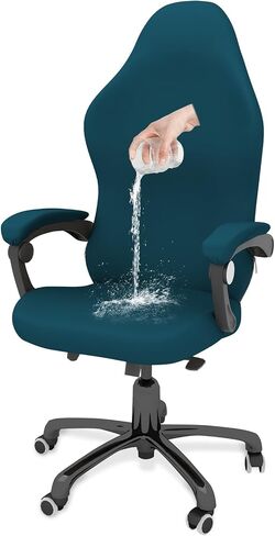 Gaming Chair Covers Slipcovers Office Desk Chair Cover Waterproof with Armrest Covers, Computer Chair Cover Stretch Ergonomic Rotating Armchair Covers Stretchable Seat Chair Cover Non Slip-Dark Gray in Saudi Arabia