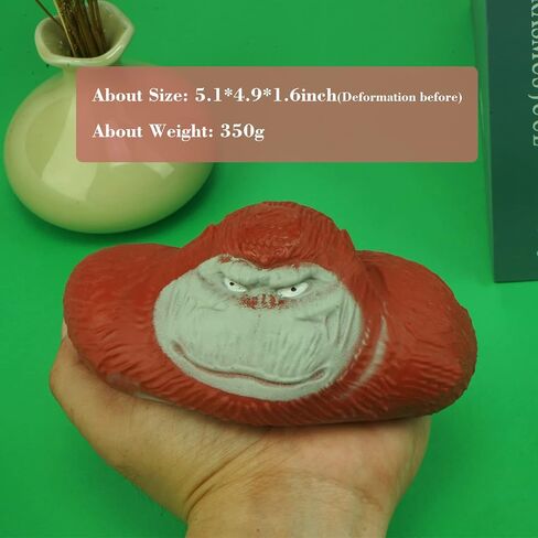 YANZHE Novelty Red Monkey Toy, Squeeze Gorilla Toy, Stretchy and Squishy Monkey Toy ,Animal Figure Toys for Kids and Adults, Sensory Stress Relief Toy for Children and Adults.（Material Upgrade） in Saudi Arabia