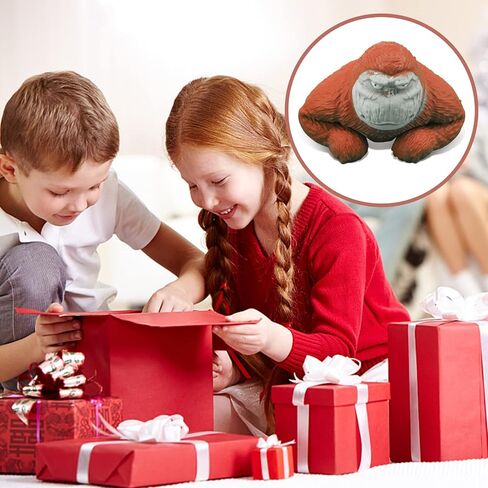 YANZHE Novelty Red Monkey Toy, Squeeze Gorilla Toy, Stretchy and Squishy Monkey Toy ,Animal Figure Toys for Kids and Adults, Sensory Stress Relief Toy for Children and Adults.（Material Upgrade） in Saudi Arabia
