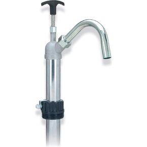LUMAX LX-1331 Lift-Action Silver Stainless Steel Barrel Pump with Removable Steel Spout. Fits 55 Gallon Drums with Standard 2" Bung Opening. Suitable for transferring Petroleum Based fluids.