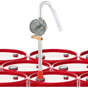 5-55 gallon Aluminum Drum Pump, 8 GPM Rotary Hand Oil Transfer Pump, 50 inch for Fuel Barrel, diesel, lubricating oil, kerosene, light heavy oil, 23mm/0.9’’ Outlet