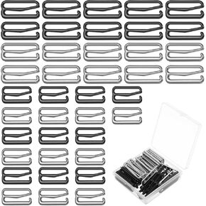 40PCS Swimsuit Bra Hooks Bra Strap Hook Replacement Bra Strap Slide Hook Metal for Swimsuit and Lingerie Adjustment Slides,2 Sizes Sewing Hooks Bra Clasp,Bra Strap Clips for Back,Dress Strap Shortener