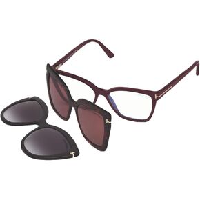 Tom Ford - FT5641-B Shiny Fuchsia/Clear Cat Eye Women Eyeglasses - 53mm