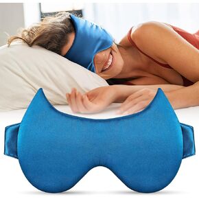 Silk Sleep Mask Black, 100% Blackout Eye Mask for Sleeping Mask, Pure Mulberry Silk Eye Sleeping Mask Blindfold Sleep Masks for Women, Large Sleep Eye Mask Eye Covers Soft Gifts for Women Men Kids