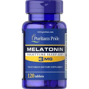 Puritans Pride Melatonin 3 Mg Tablets, 120 Count