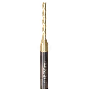 Yonico CNC End Mill Solid Carbide Spiral 3D Carving ZrN Coated Router Bit 1/8-Inch Dia. 1/4-Inch Shank 31315-SC