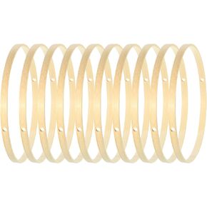 PATIKIL 6 Inch Bamboo Macrame Hoop, 10Pcs Wood Floral Hoop Craft Rings for DIY Crafts Dream Catcher Wedding Wreath Decor Christmas Hanging Decorations