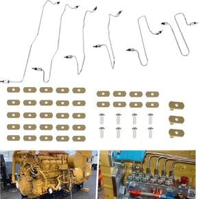 مجموعة خطوط حقن الوقود مع المشابك تناسب تمامًا CAT Caterpillar 3406 3406B 3406C 1917941 1917942 1917943 1917944 1917945 1917946 in Kuwait