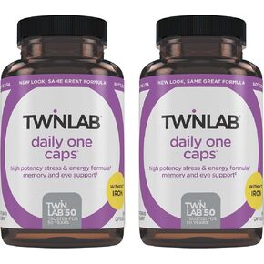 Twinlab Daily One Caps Without Iron - Nutritional Supplement with Zinc, B Vitamins, Magnesium, and More - 180 Capsules