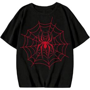 SweatyRocks Boy's T Shirts Graphic Printed Short Sleeve Drop Shoulder Crewneck Tee Tops