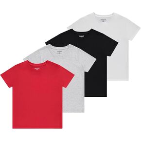Boys 4-Pack Solid Color T-Shirts - Sizes 4-18 Tee Shirts - Essential Wardrobe Staples for Active Boys.