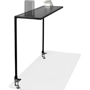 VIVO Large 42 inch Clamp-on Overhead Desk Shelf, Raised Desktop Organizer, Elevated Workstation Accessory Platform, Black, DESK-SHELF42-OB
