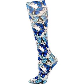 Blue Butterfly Performance Liner Socks Moisture Wicking Protection for Field Hockey Soccer Ski Horseback Riding, Large
