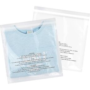 iMailer - 20 Pcs - 12" x 18" Poly Bags with Suffocation Warning Self Seal- Clear Shipping Bags 1.6 Mil for Clothing, Shirts, Packaging - Permanent Adhesive