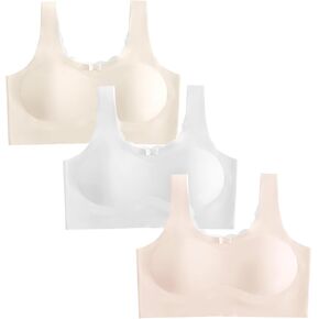 YESLAU Girls Training Bra Teen Kids Sport Bras for 8-10 10-12 12-14 14-16 Seamless Non-detachable Padding