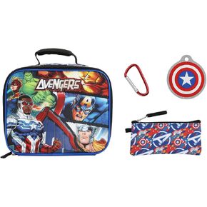 Bioworld Marvel Avengers 4-Piece Lunch Kit (Including Allergy Alert Tag)