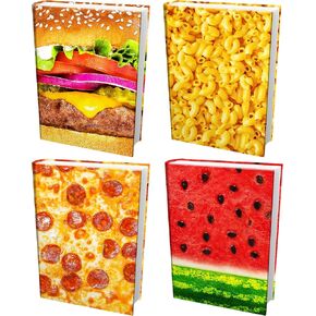 Easy Apply, Reusable Book Covers 4 Pk. Best Jumbo 9x11 Textbook Jackets for Back to School. Stretchable to Fit Most Large Hardcover Books. Perfect Fun, Washable Designs for Girls, Boys, Kids and Teens