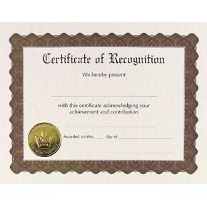 Great Papers! Recognition Certificate, Pre-Printed, Gold Foil and Embossed, for Graduation, Achievements and Awards, 8.5"x11", 6 Sheet Pack (930200)