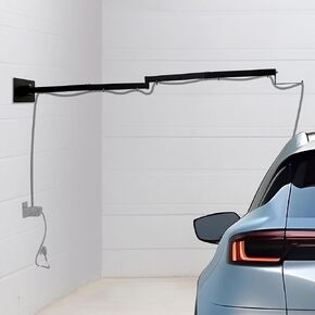 Skywin-Retractable EV Charging Cable,EV Charger Cable Retractor Extender,EV Cable Retractor Charger Up to 6 FT, Electric Car Charger Wall Mount,Electric Vehicle Charging Station Accessories(Black)