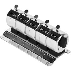 Mechanical Counter Metal Manual Clicker 4Digit 5 Units Stainless Steel Tally Hardware Tools for Terminal Counting Factory Statistics