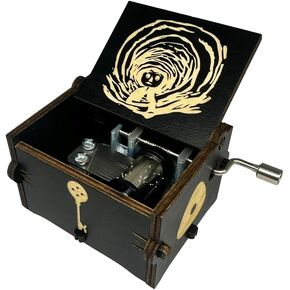 Youtang Coraline Music Box Engraved Wooden Gifts Mini Musical Box Play Can Can - Orpheus in The Underworld for Birthday/Anniversary/Valentine's Day/Christmas (Black)