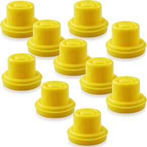 Professional Top Hat Blitz Gas Can Cap, Yellow - Universal Spout Replacement with Venting for 1 & 2 Gallon Gasoline Can, Pack of 10